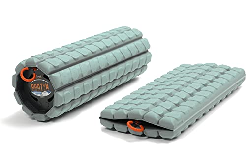 Brazyn Morph Foam Roller (Alpha-Sage): Collapsible Travel Foam Roller for Back Pain Relief, Workout Muscle Recovery, Back Massager, Deep Tissue Leg Massage, Back Cracker, Stretcher; Small, Portable