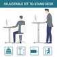 Win Up Time Manual Standing Desk Adjustable Height- Crank Standing Desk 48 x 24 Inches Sit Stand Desk Frame & Top, Stand Up Desk on Wheels, Computer Desk White Frame & Maple