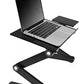 Executive Office Solutions Portable Adjustable Aluminum Laptop Desk/Stand/Table Vented w/CPU Fans Mouse Pad Side Mount-Notebook-MacBook-Light Weight Ergonomic TV Bed Lap Tray Stand Up/Sitting-Black