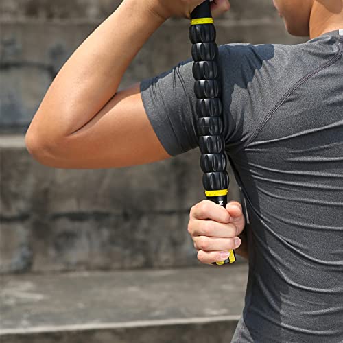 Idson Muscle Roller Stick for Athletes- Body Massage Sticks Tools-Muscle Roller Massager for Relief Muscle Soreness,Cramping and Tightness,Help Legs and Back Recovery,Black Yellow