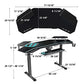 EUREKA ERGONOMIC Standing Desk Keyboard Tray, Wing Shaped, 72'' Large Studio Music Desk, LED Convertible Shelves, Electric Height Adjustable Dual Motor, Gaming Recording Live Stream, Slot Design