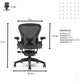 Aeron Chair by Herman Miller - Highly Adjustable Graphite Frame - with PostureFit - Carbon Classic (Medium)