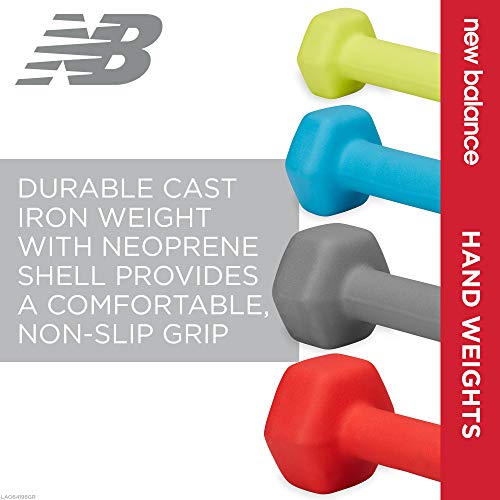 New Balance Dumbbells Hand Weights (Single) - Neoprene Exercise & Fitness Dumbbell for Home Gym Equipment Workouts Strength Training Free Weights for Women, Men (3 Pound), 3lb