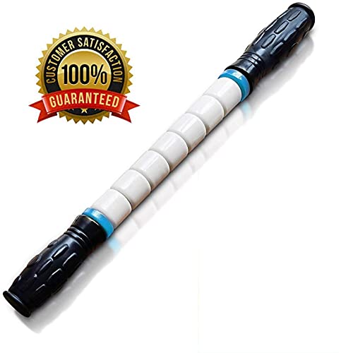 iGreely Premium Muscle Roller The Ultimate Massage Roller Stick 17 Inches Recommended by Physical Therapists Promotes Recovery Fast Relief for Cramps Soreness Tight Muscles-White