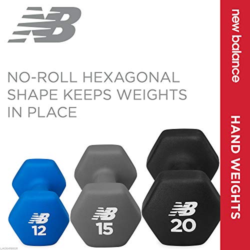 New Balance Dumbbells Hand Weights (Single) - Neoprene Exercise & Fitness Dumbbell for Home Gym Equipment Workouts Strength Training Free Weights for Women, Men (3 Pound), 3lb