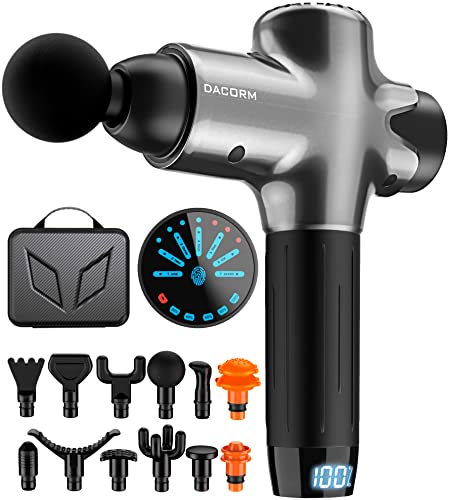 Massage Gun - Percussion Muscle Massage Gun for Athletes, Super Quiet Portable Electric Sport Massager, Handheld Deep Tissue Massager of Y8 Pro Max (Gray)