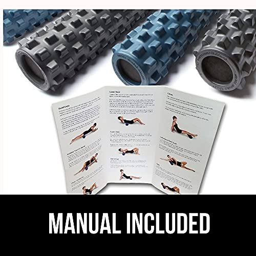 RumbleRoller Textured Muscle Foam Roller 22 Inches - Original Mid Size - Blue