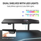 EUREKA ERGONOMIC Standing Desk Keyboard Tray, Wing Shaped, 72'' Large Studio Music Desk, LED Convertible Shelves, Electric Height Adjustable Dual Motor, Gaming Recording Live Stream, Slot Design