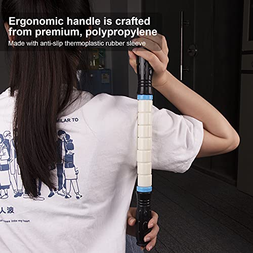 iGreely Premium Muscle Roller The Ultimate Massage Roller Stick 17 Inches Recommended by Physical Therapists Promotes Recovery Fast Relief for Cramps Soreness Tight Muscles-White